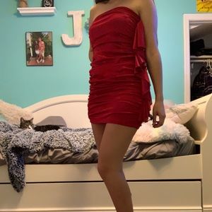 Red Silk tight dress